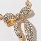 Crystal Ribbon Bow Pendant Necklace – 3D Sculpted Bow