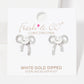 Gold Freshwater Pearl Ribbon Stud Earrings