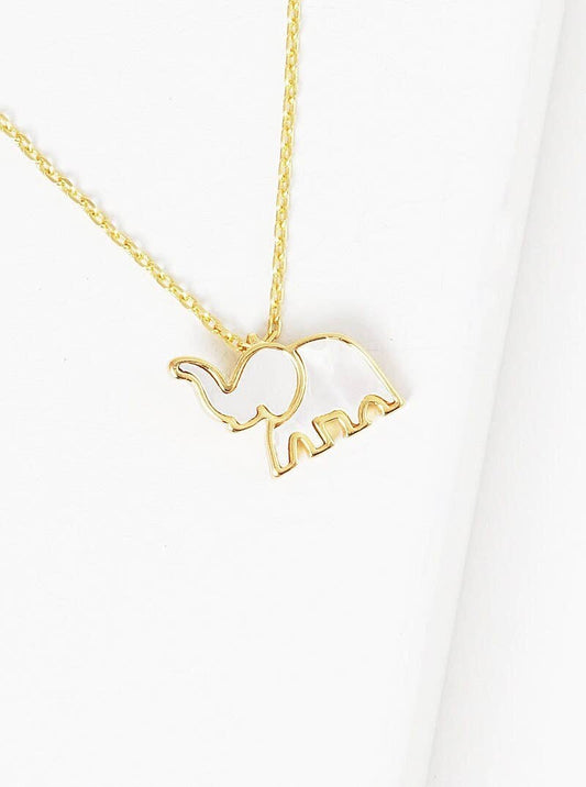 White Shelled Elephant Necklace