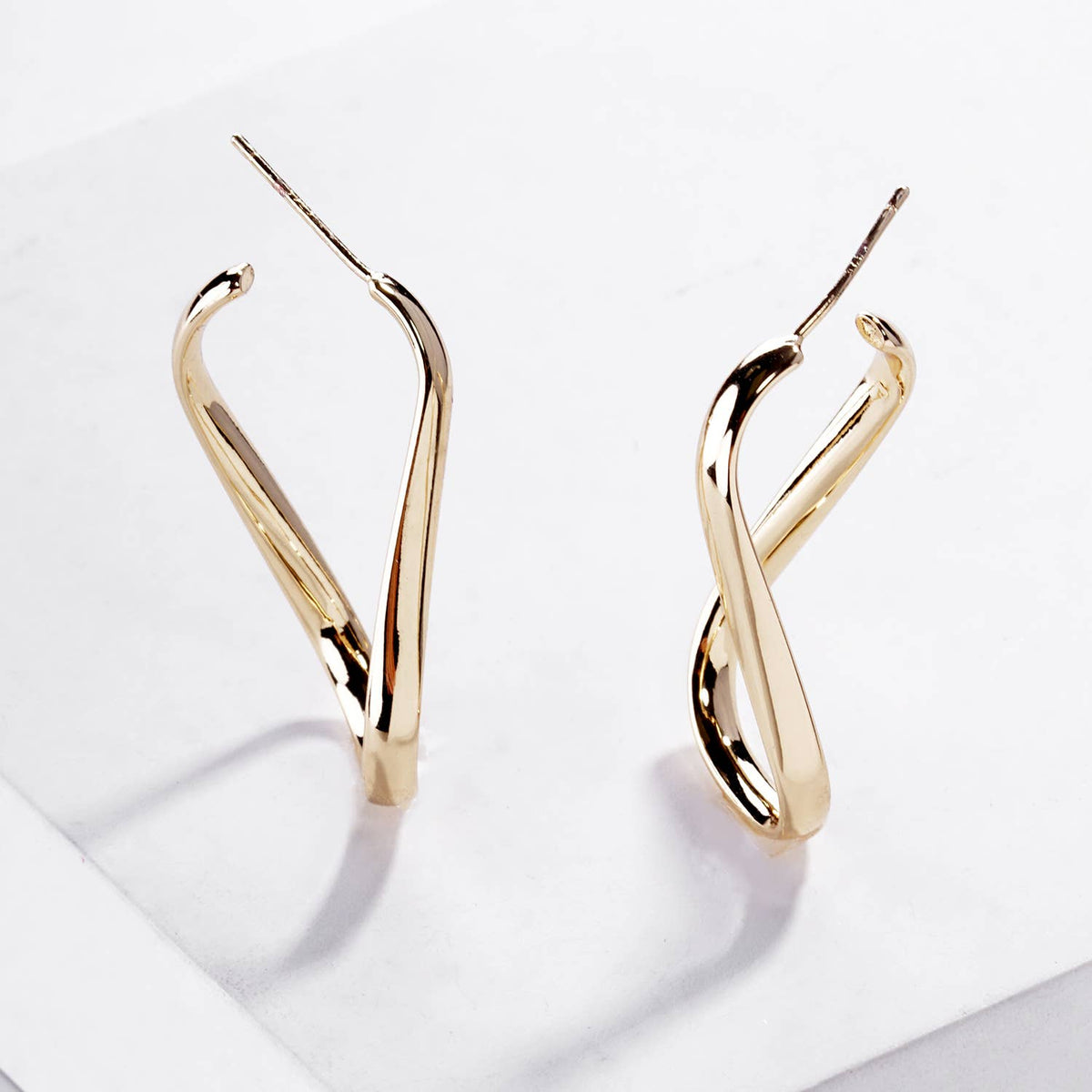 Twisted Geometric Hoop Earrings