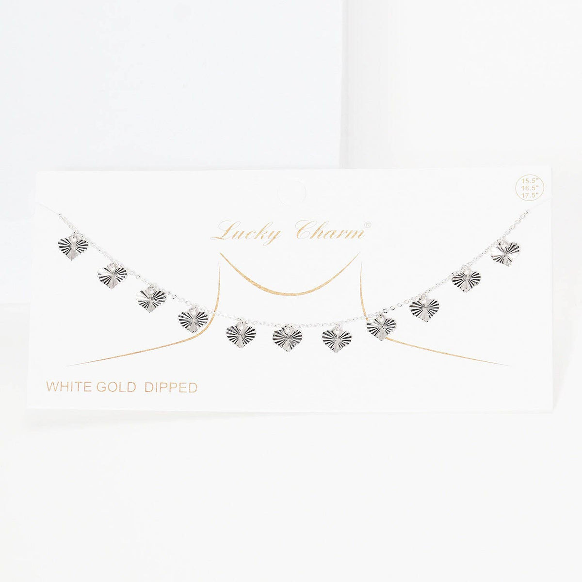 Gold Plated Chain w/ Dangling Hearts Necklace