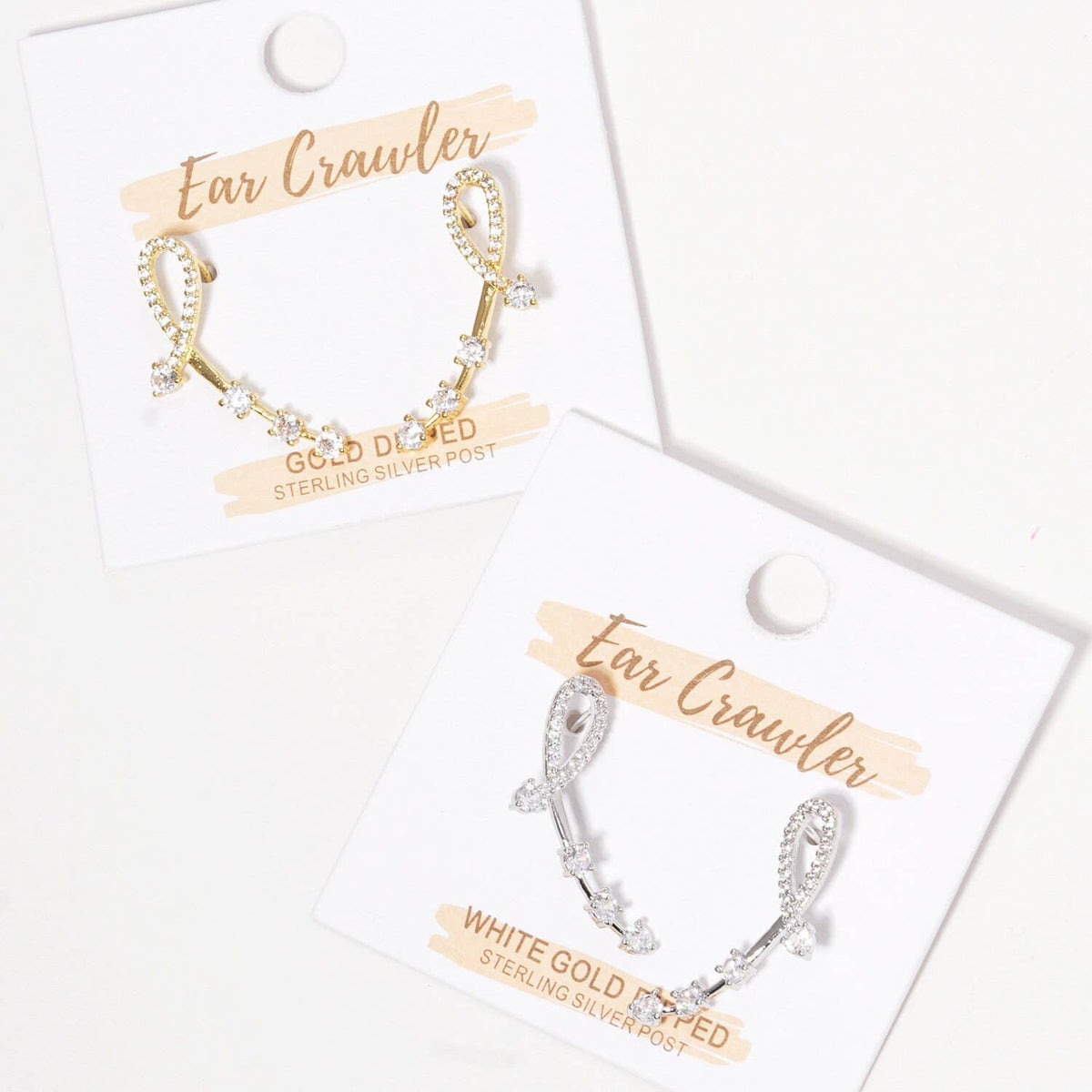 Gold Plated Ear Wire Ear Crawler Earrings