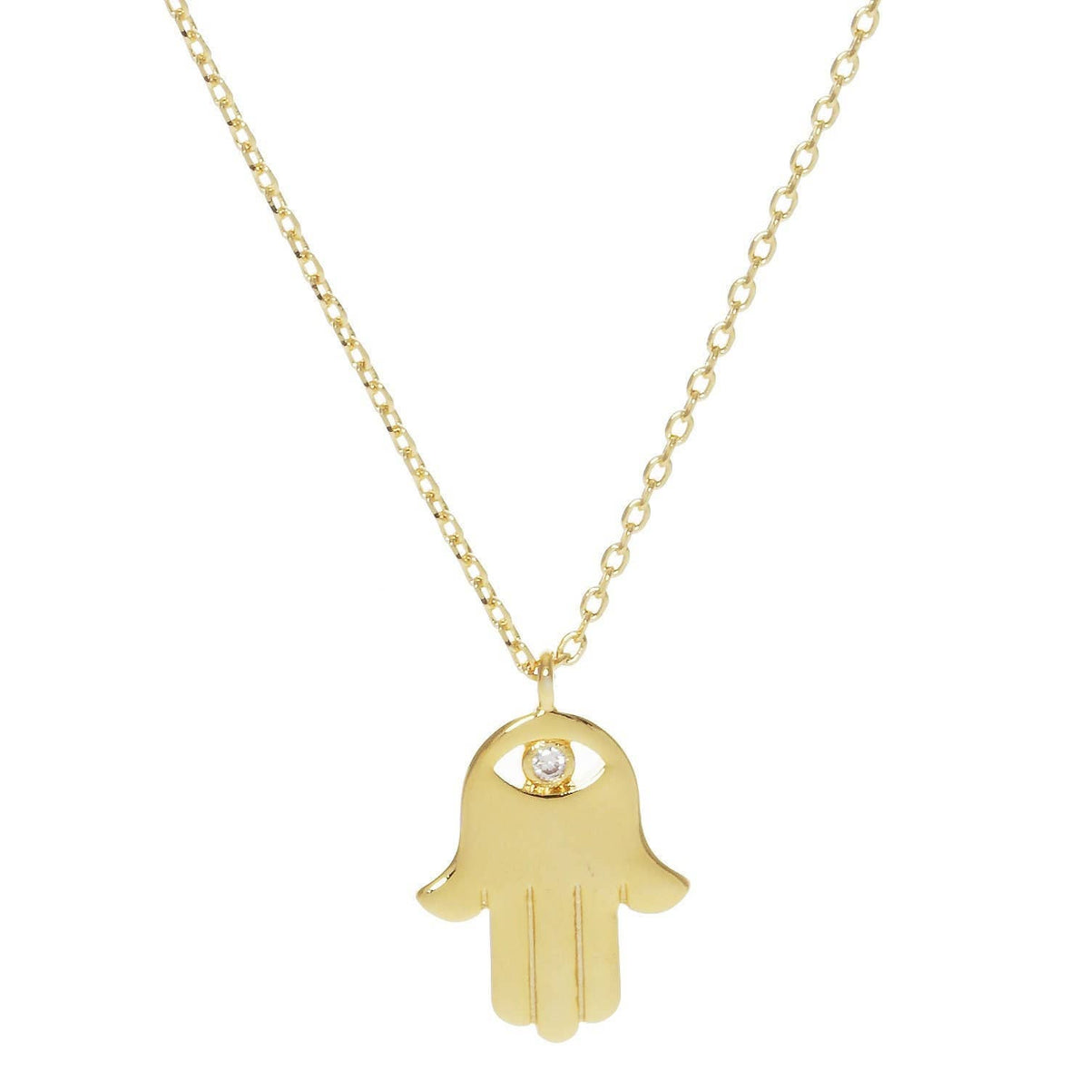 Gold Plated Hasma Hand Necklace