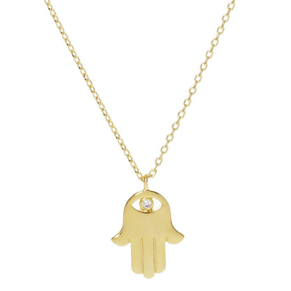 Gold Plated Hasma Hand Necklace