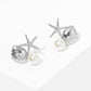 Gold Freshwater Pearl Seashell & Starfish Stud Earrings