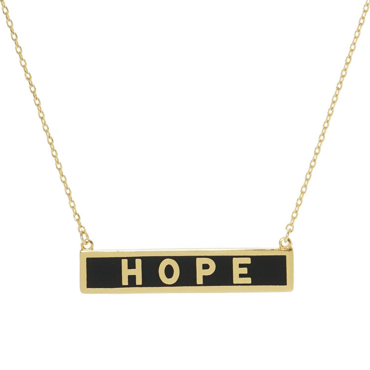 Gold Plated Mini Bar HOPE Necklace