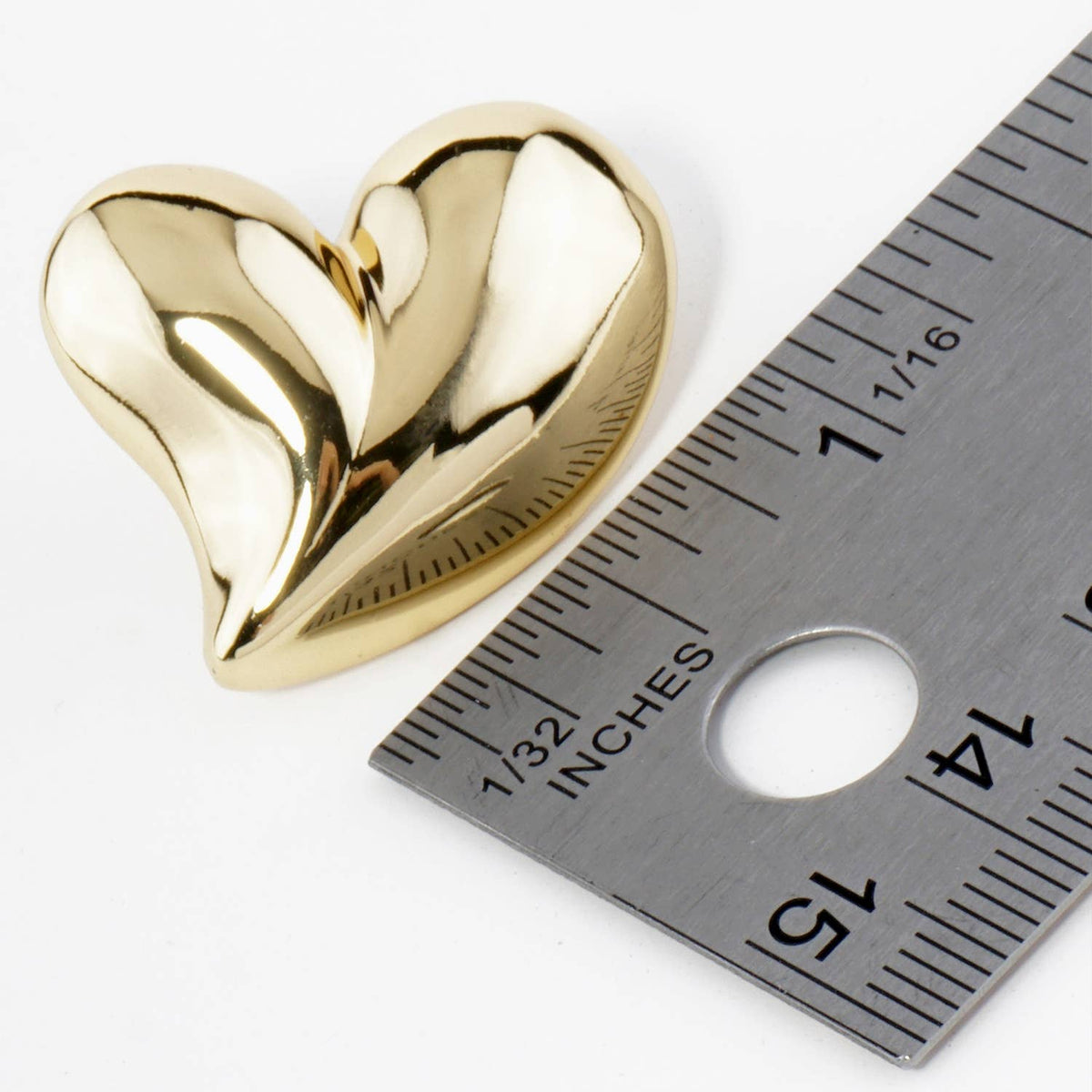 18K GOLD DIPPED CHUNKY HEART STUD EARRINGS
