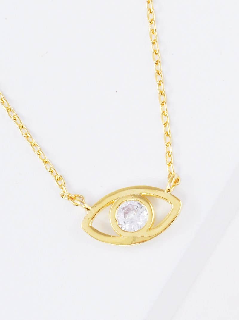 Gold Simple Evil Eye Necklace