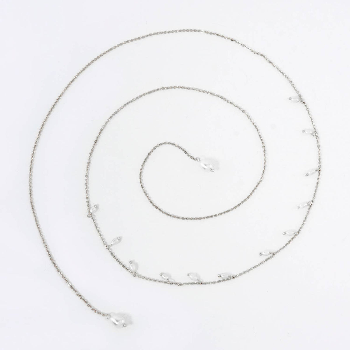 Satellite-Style Glass Pearl Drop 18K-Gold-Dipped Face-Chain