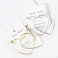 18K Gold Dipped 50mm Heart Shape Lightweight Open Hoop