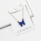 Enamel Crystal Bow Pendant Necklace – Pavé Bow on Chain