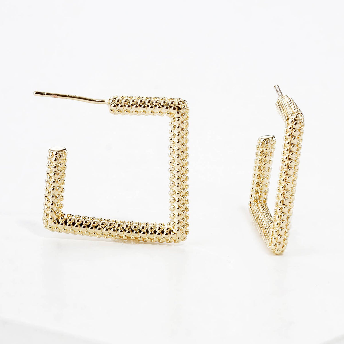 Textured Square Hoop Earrings
