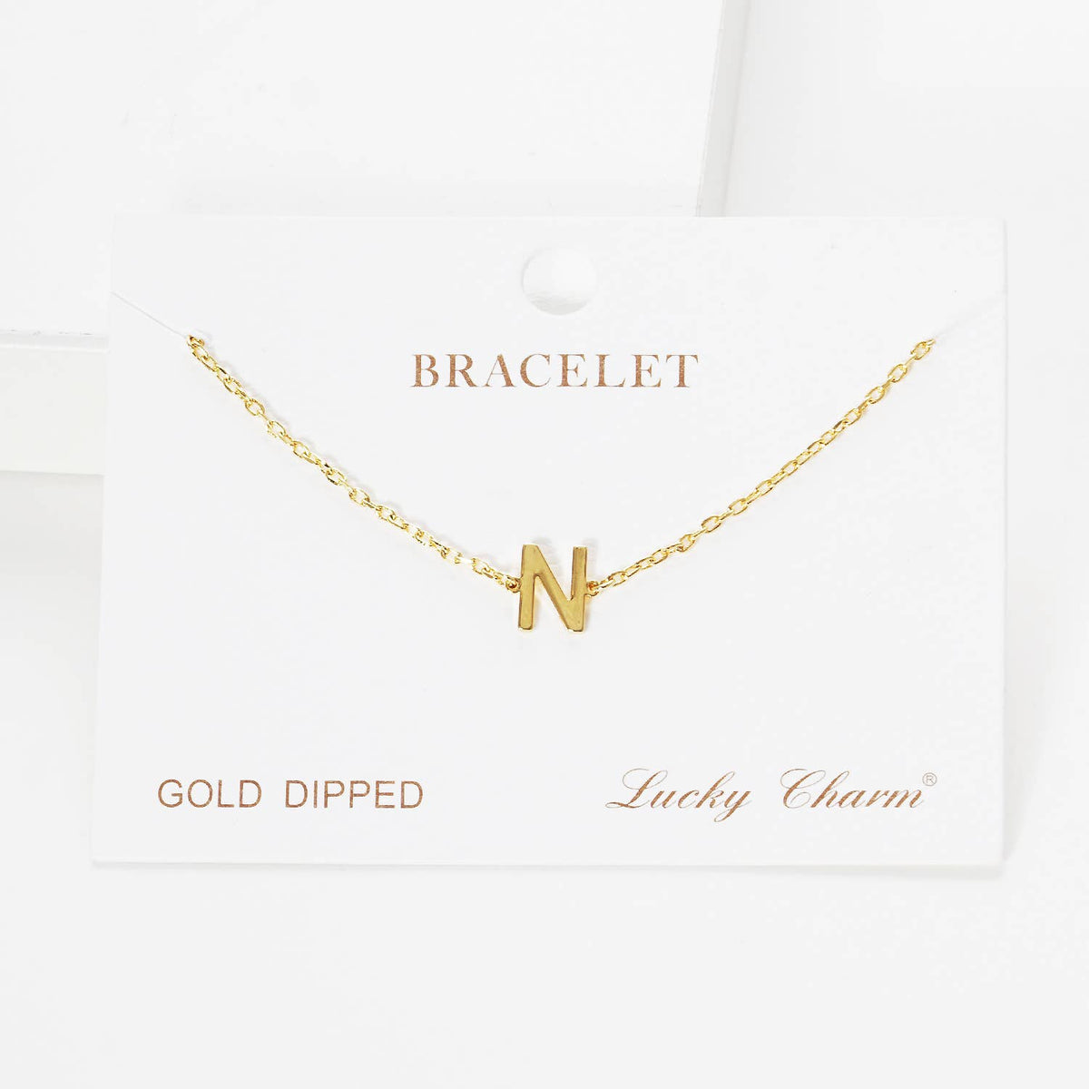 Gold Plated Initial Letter Bracelet