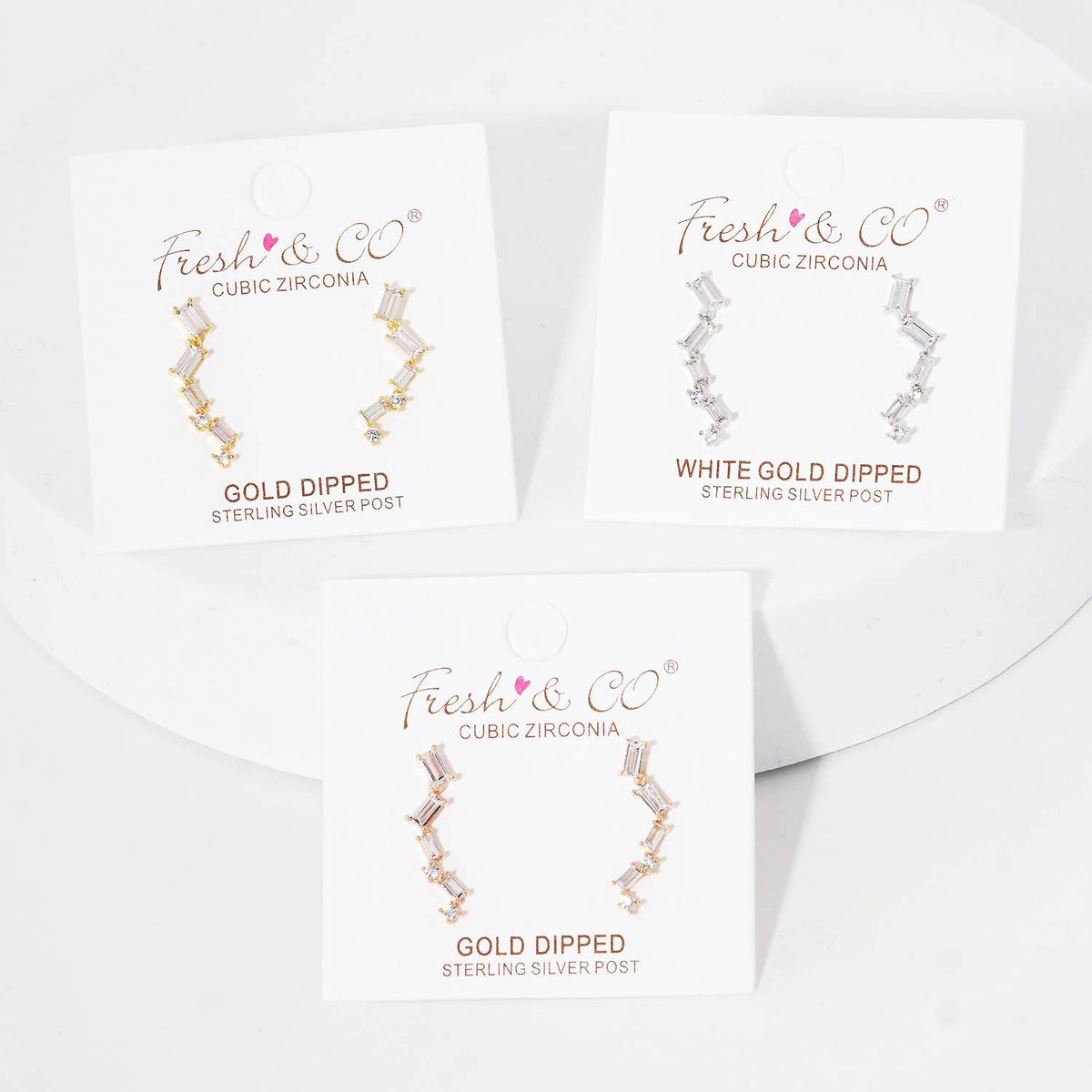 Cubic Zirconia Baguette Ear Crawler