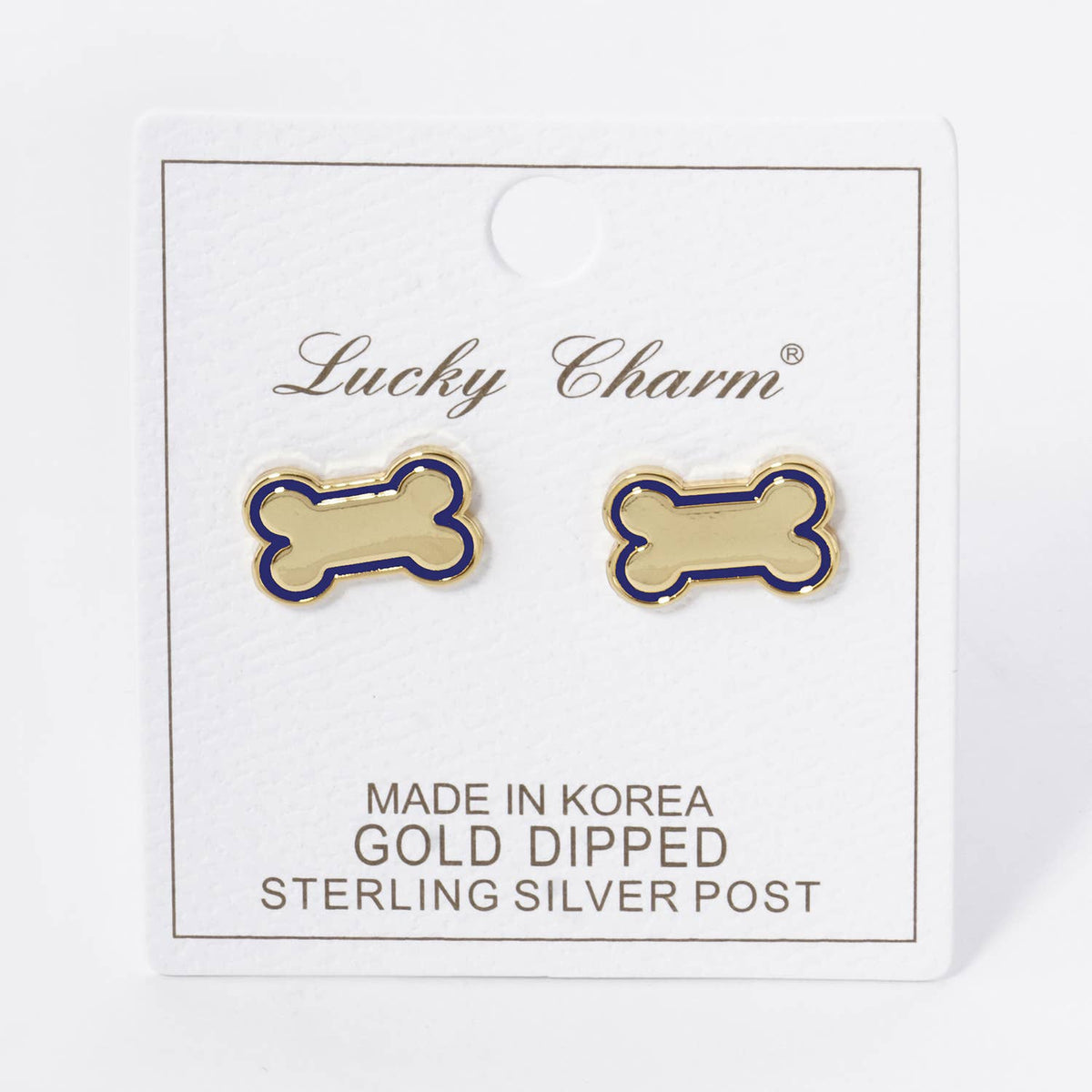GAME DAY MASCOT 9MM ENAMEL DOG BONE TREAT STUD EARRINGS