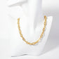 Polished Brass Interwoven Chain Necklace