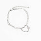 Gold & Silver Dipped Heart Charm Anklet with CZ Accents