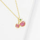 Cubic Zirconia Cherry Charm Necklace