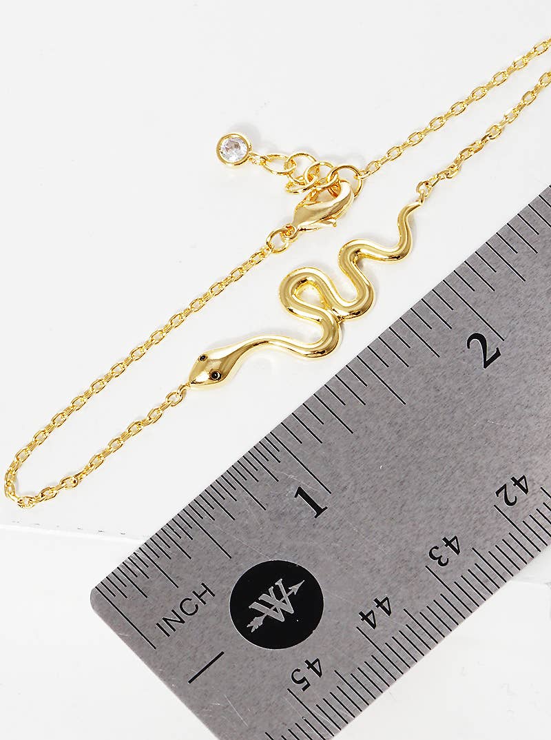 Minimalist Snake Charm Bracelet