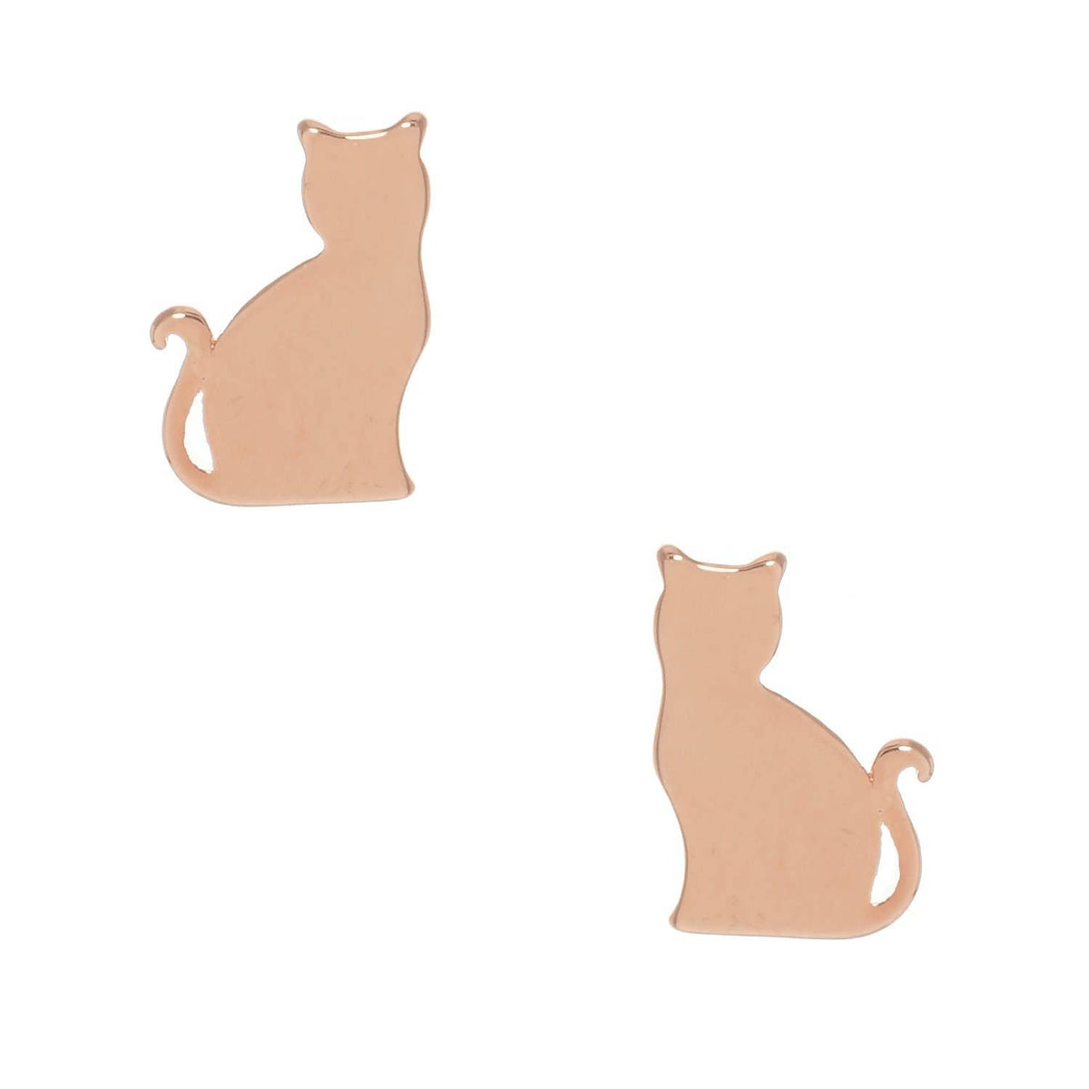 Gold Plated Cat Stud Earrings