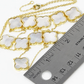 18K Gold Dipped 10 Quatrefoil 32 inch Long Station Necklace