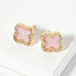 Pave-Set Cubic-Zirconia 11mm Quatrefoil Stud Earrings