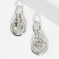 Polished Brass Interlocking Circles Drop Gold-Dipped Earring