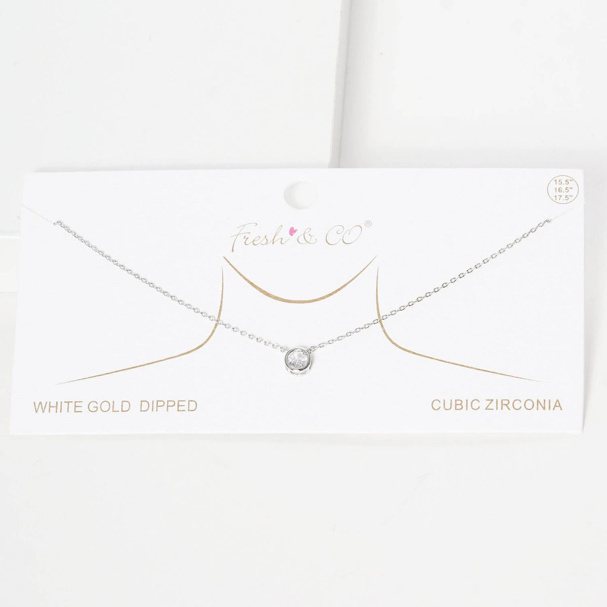 Gold Plated Round Brilliant Cut Necklace
