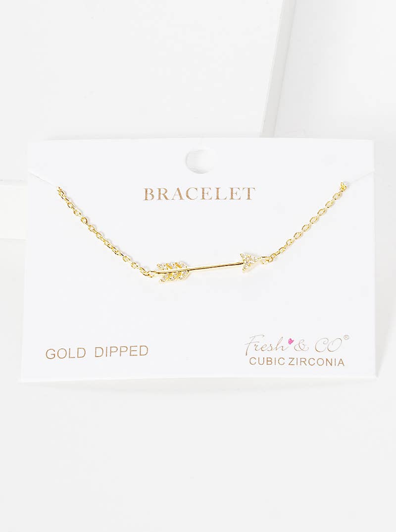 Minimalist Pavé Arrow Charm Bracelet