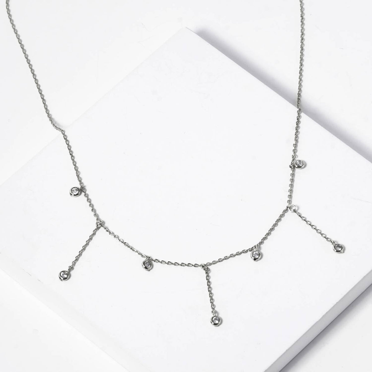Minimalist Dangle Droplet Charm Necklace