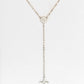 Minimalist Pave CZ Disc and Cross Y-Necklace