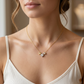 Geometric Tri-Tone Cube Charm Necklace