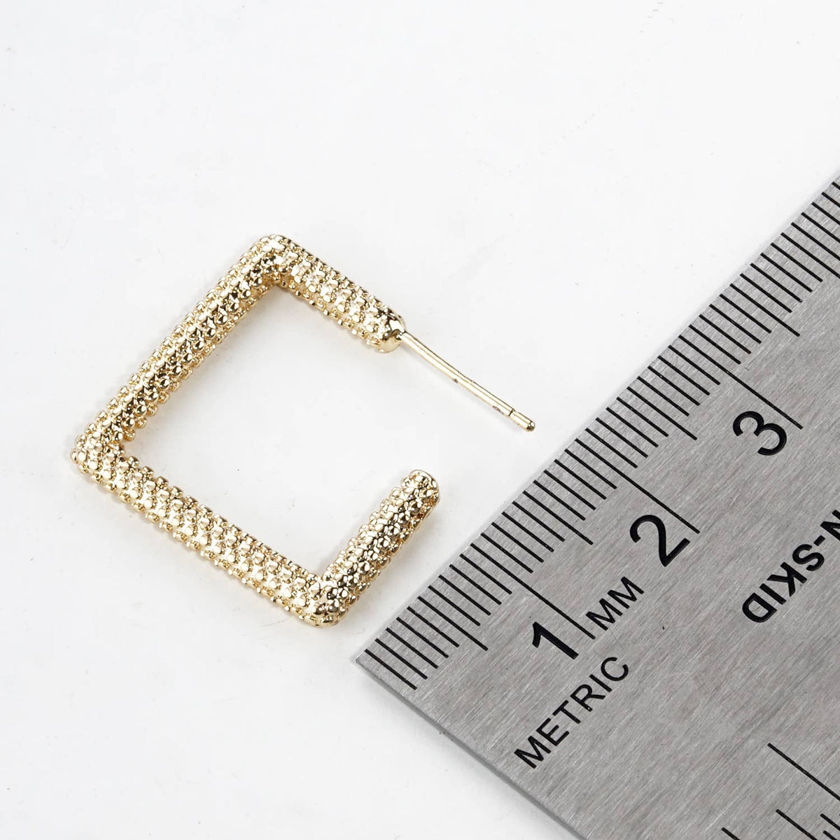 Textured Square Hoop Earrings