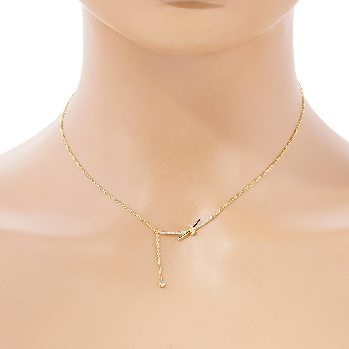 Gold Plated T Bar Rope Necklace