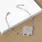 Pave Clover Charm Link Bracelet