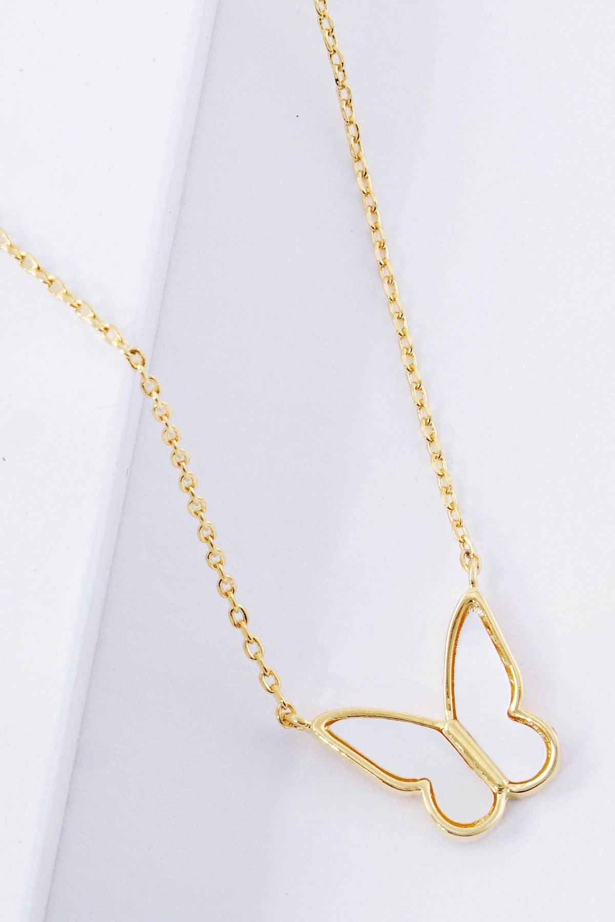 White Shelled Butterfly Necklace