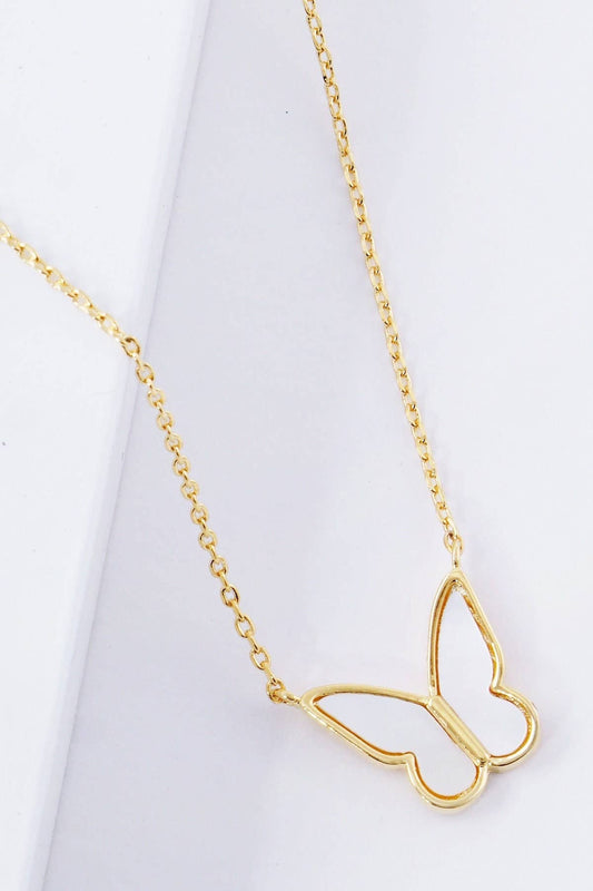 White Shelled Butterfly Necklace