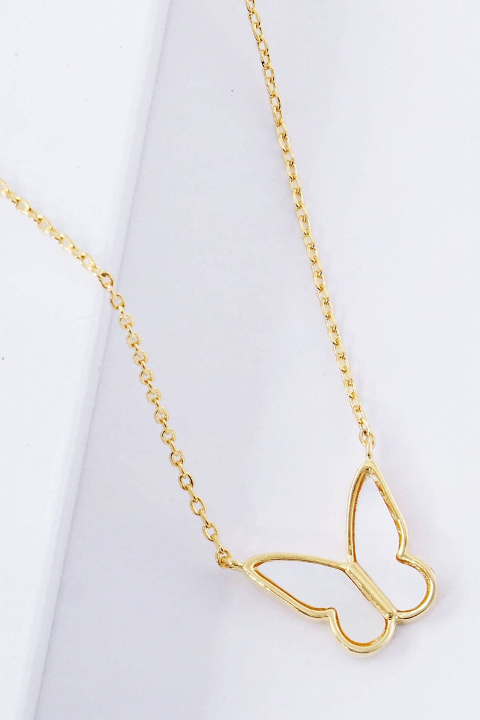 White Shelled Butterfly Necklace