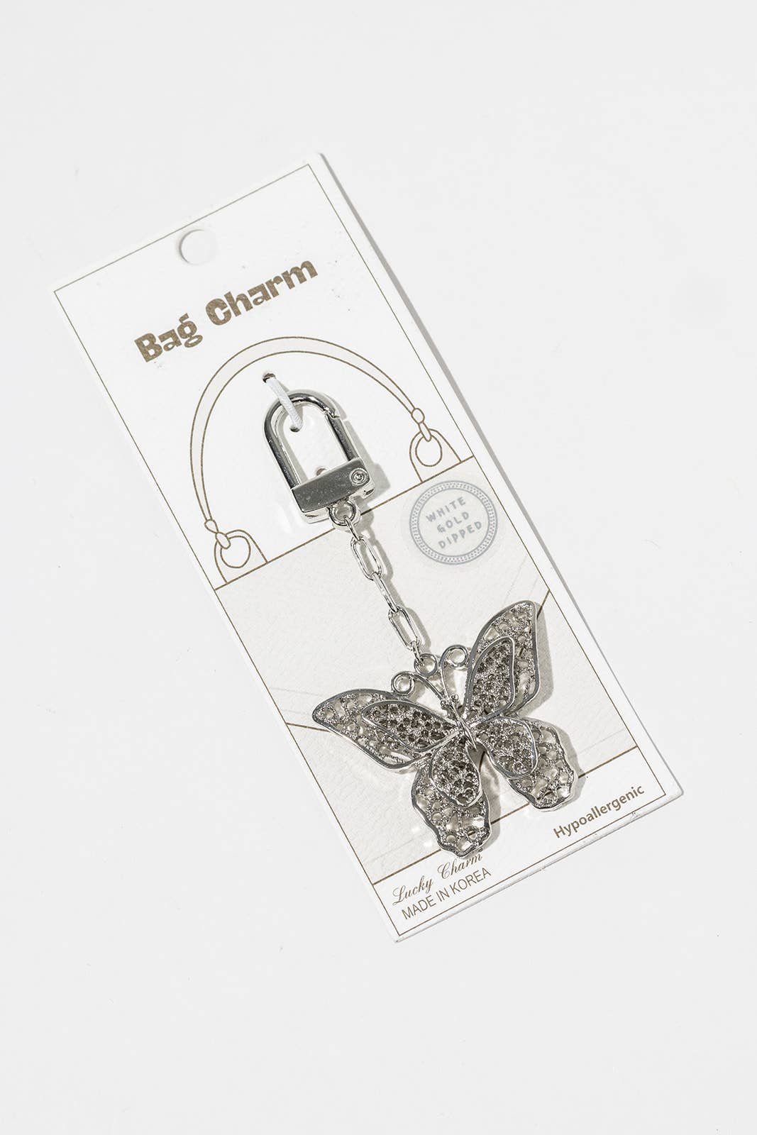 Elegant Filigree Butterfly Bag Charm