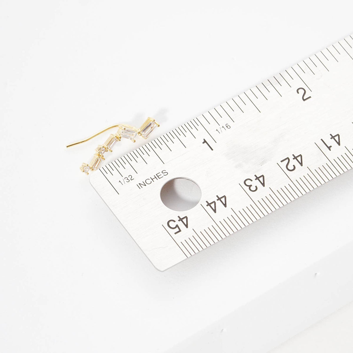 Cubic Zirconia Baguette Ear Crawler