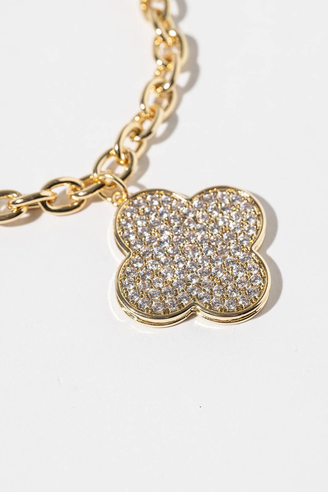 Pavé Cubic Zirconia Clover Bracelet