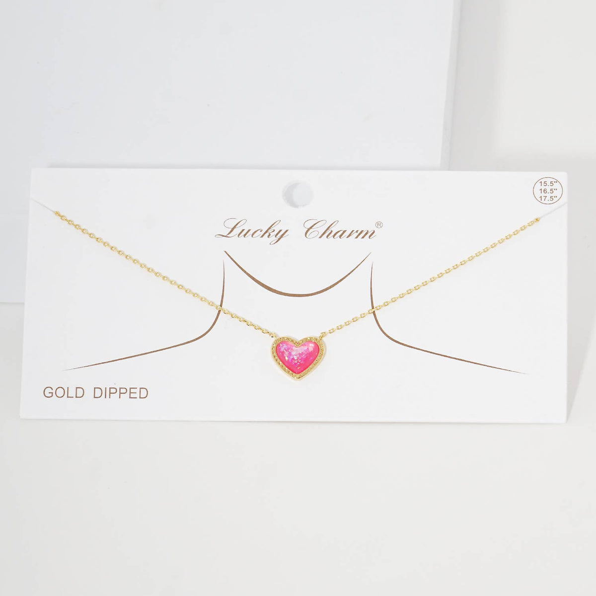 Gold Plated Opal Multicolor Heart Necklace