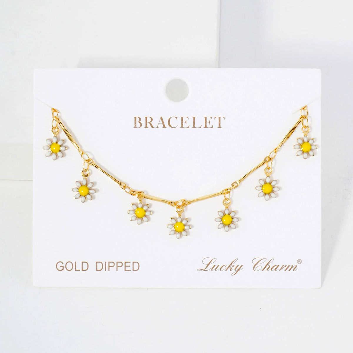 Botanical-Theme Enamel Flower Charms Chain Bracelet