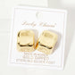 Polished Hand-Molded Organic Square-Shaped Stud Earrings