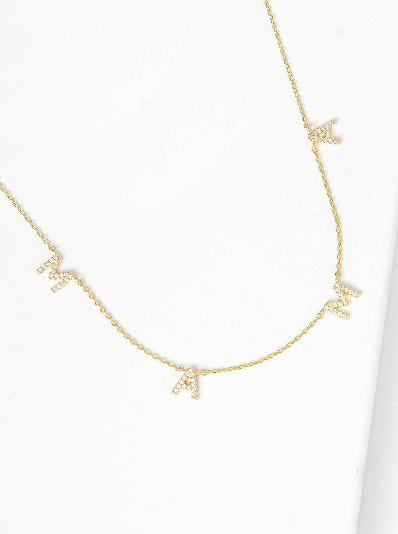 Gold Mama Initial Spaced Necklace