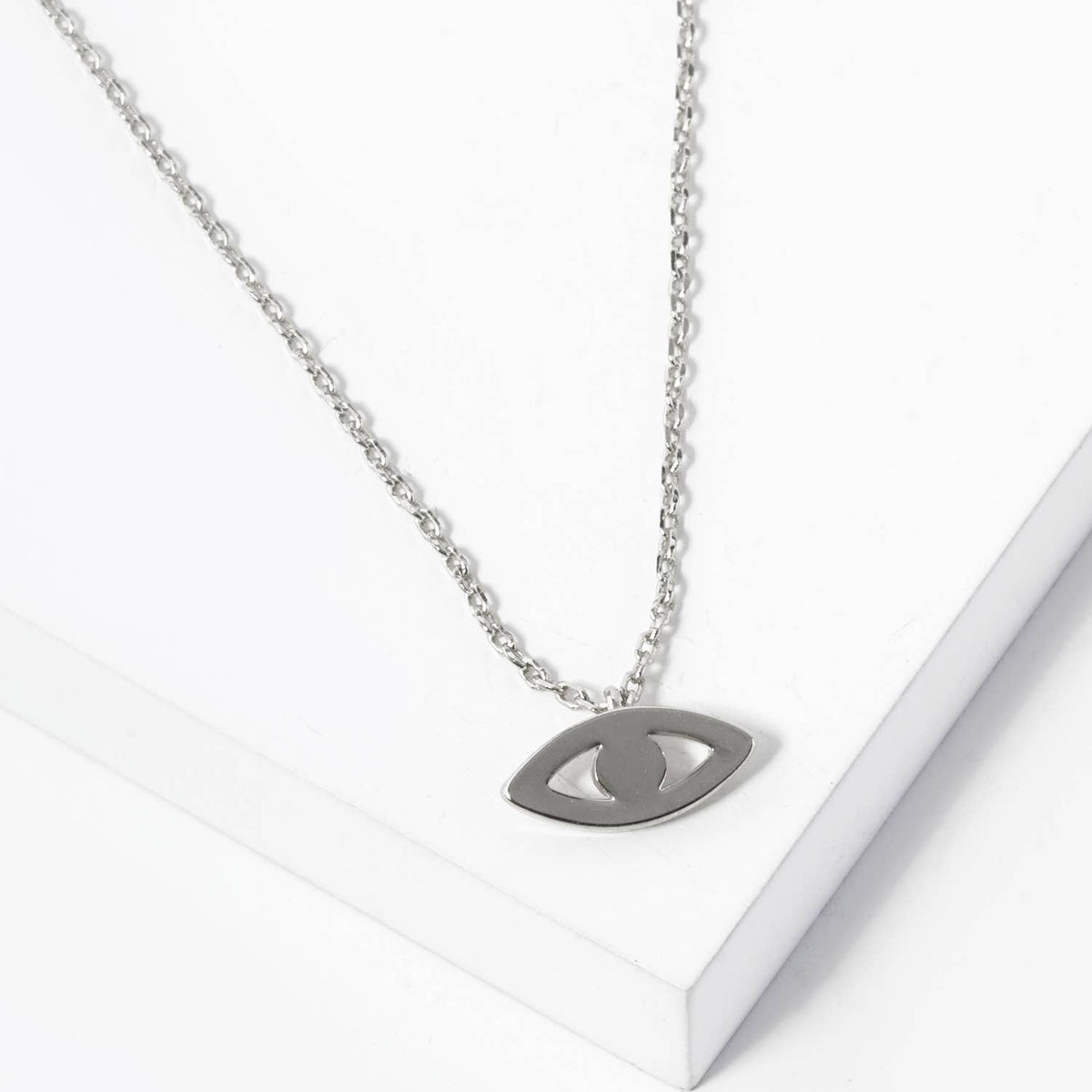 18K Gold Dipped Brass Evil Eye Pendant Necklace