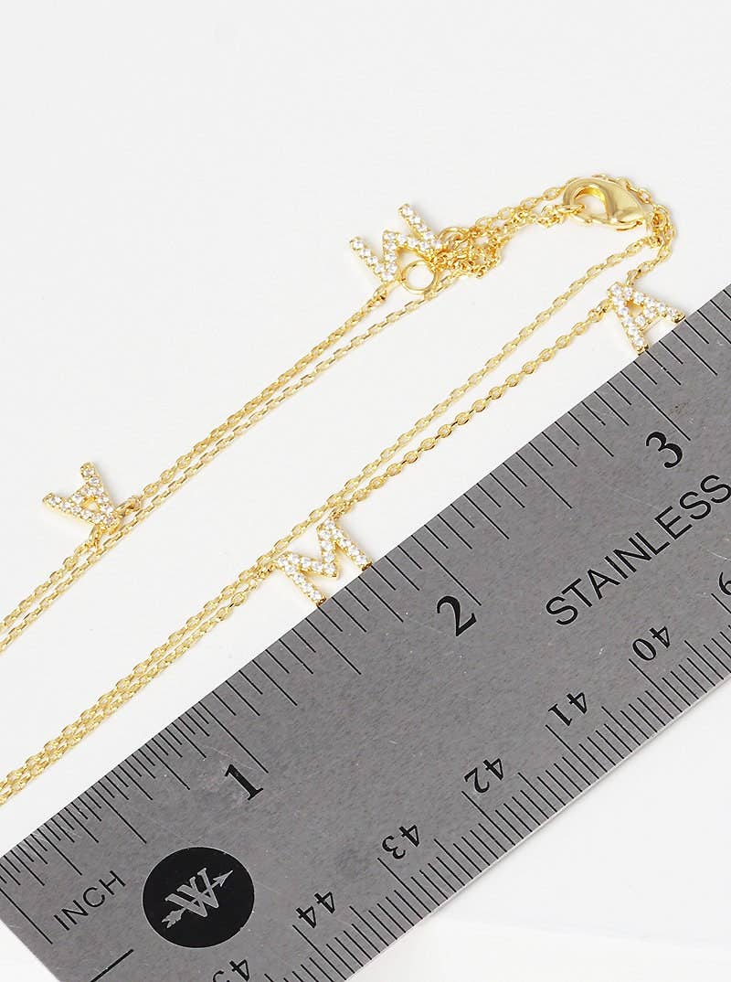 Gold Mama Initial Spaced Necklace