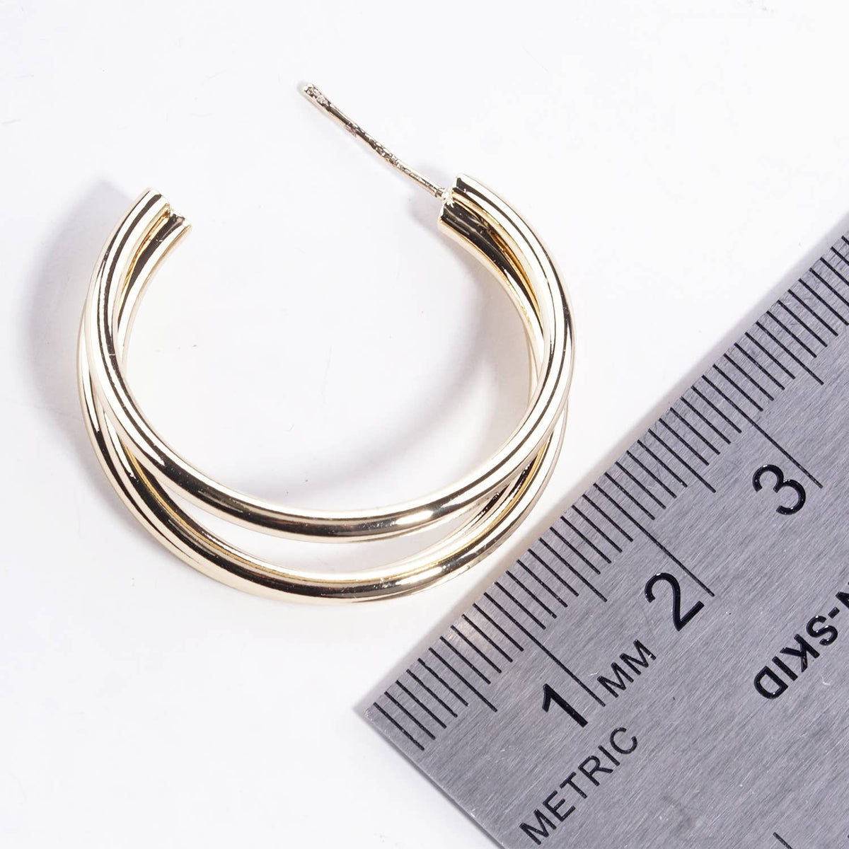 Triple Layered Geometric Hoop Earrings