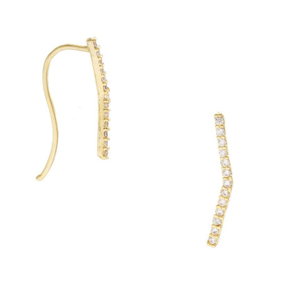 Gold Mini Threader Ear Climber Earrings