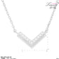 Minimalist Crystal Pave V-Shaped Pendant Necklace